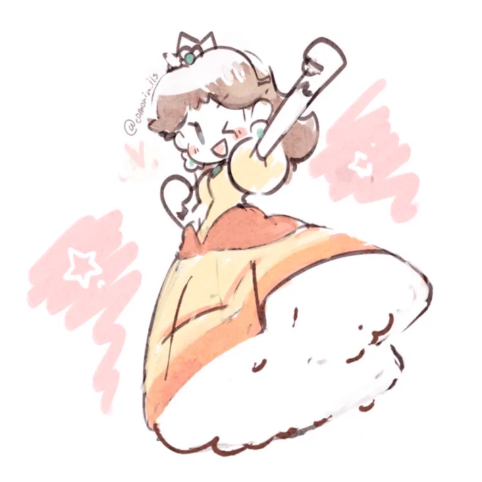 何か描こうかなぁと思ってクリスタ立ち上げたけどネタが思いつかなくてこれはデイジー姫のらくがき 