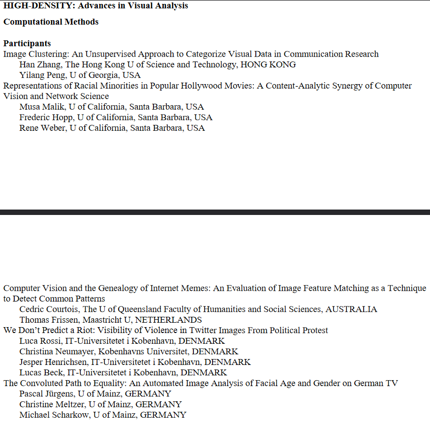 ica_cm's tweet photo. 📣the *draft* #ica21 program for #ComputationalCommunication researchers!
And for those who are into computational studies of text and images. https://t.co/p69I2KVZf5