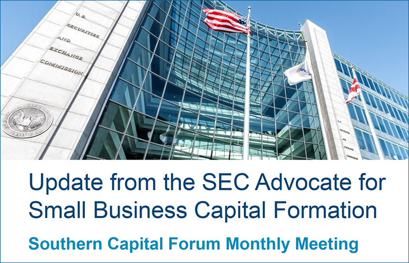 SECGov's tweet photo. #SECSmallBiz Advocate Martha Miller virtually met with @SouthCapForum yesterday to discuss the experiences of Southeastern investors in emerging companies. https://t.co/5gjv5tQ9iS https://t.co/mjHKqvPaKX