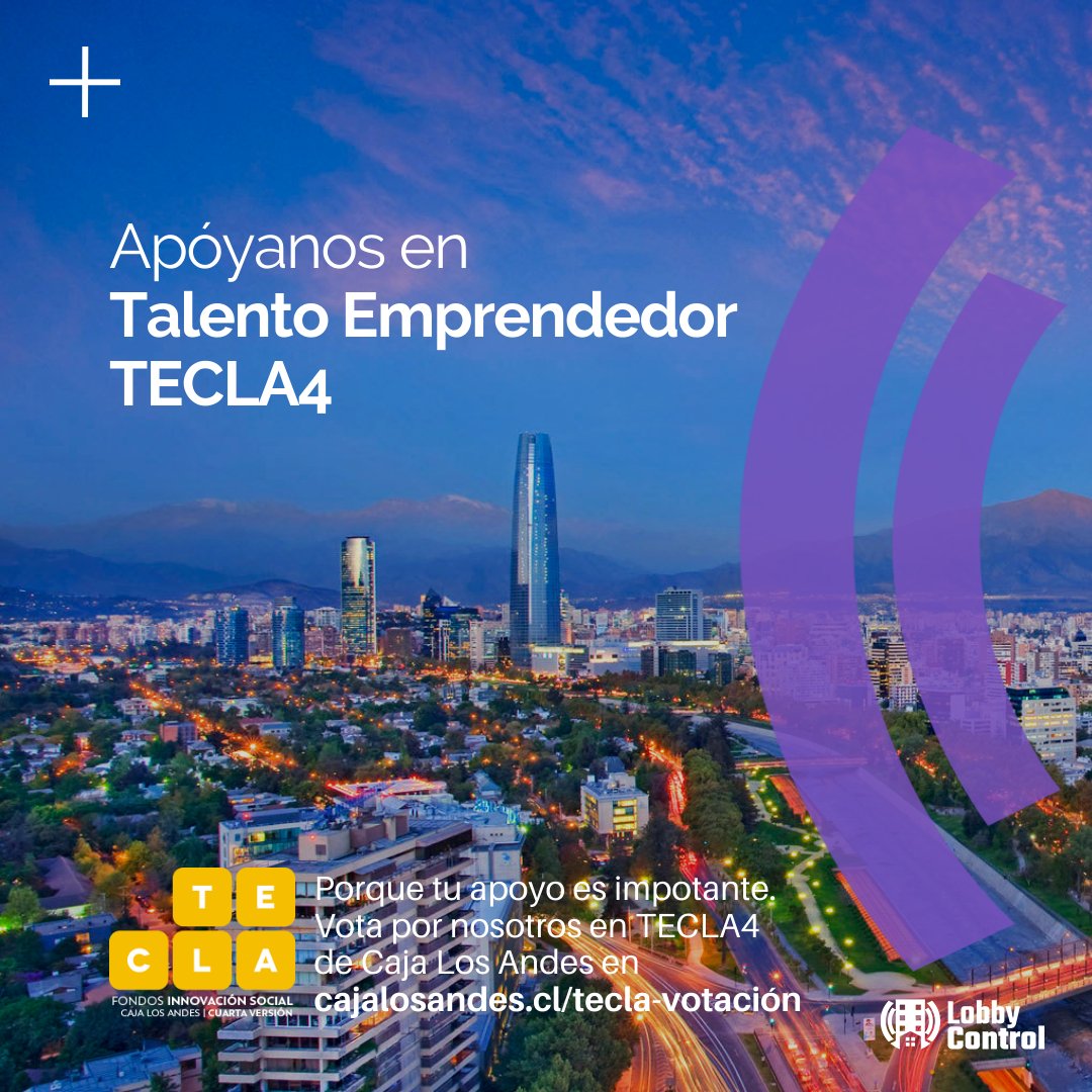 LobbyControlCL's tweet image. Te invitamos a seguir apoyándonos en Talento Emprendedor #TECLA4 de Caja Los Andes. Queremos seguir impactando en la vida de las comunidades hasta llegar a un millón de personas 🙌

Regístrate y vota en 👉 tecla.cajalosandes.cl/challenges/tec…