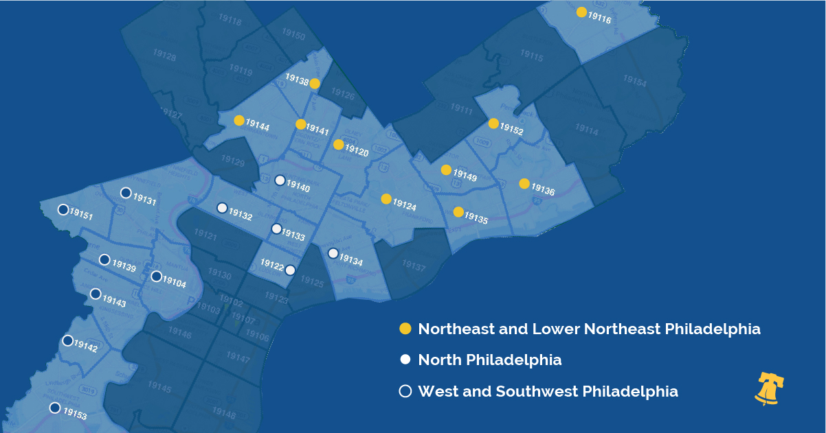 Philly Zip Code Map City Of Philadelphia On Twitter: "Do You Live In One Of These 22 Zip Codes  And Want The Covid-19 Vaccine? If You're In Phase 1A Or Phase 1B, You May  Walk Up