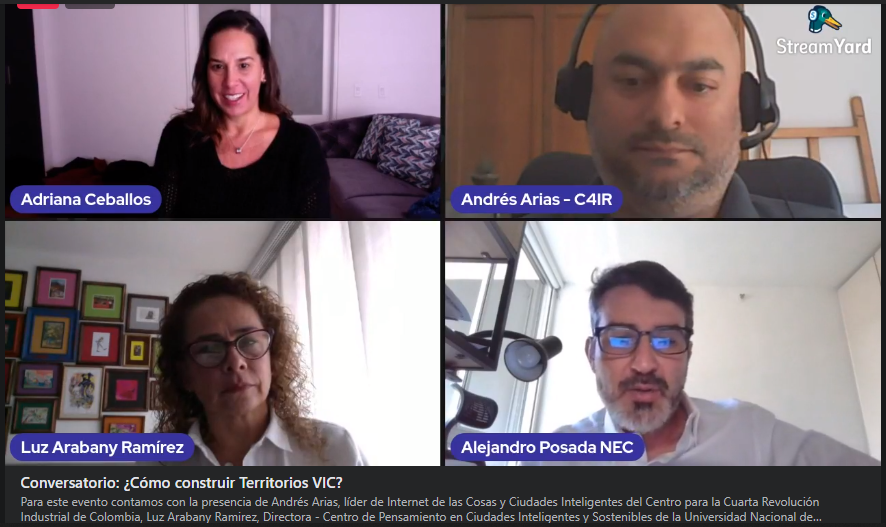 C4IRColombia's tweet photo. Acaba de comenzar el conversatorio '¿Cómo construir territorios VIC?' organizado por @tictac_ccit. En él participa nuestro líder de #IoT y #CiudadesInteligentes, @AndresAriasRa.

▶️ https://t.co/T88WHRsEGf

En este hilo algunas reflexiones del evento digital 👇🏽 https://t.co/V13nw9tflz
