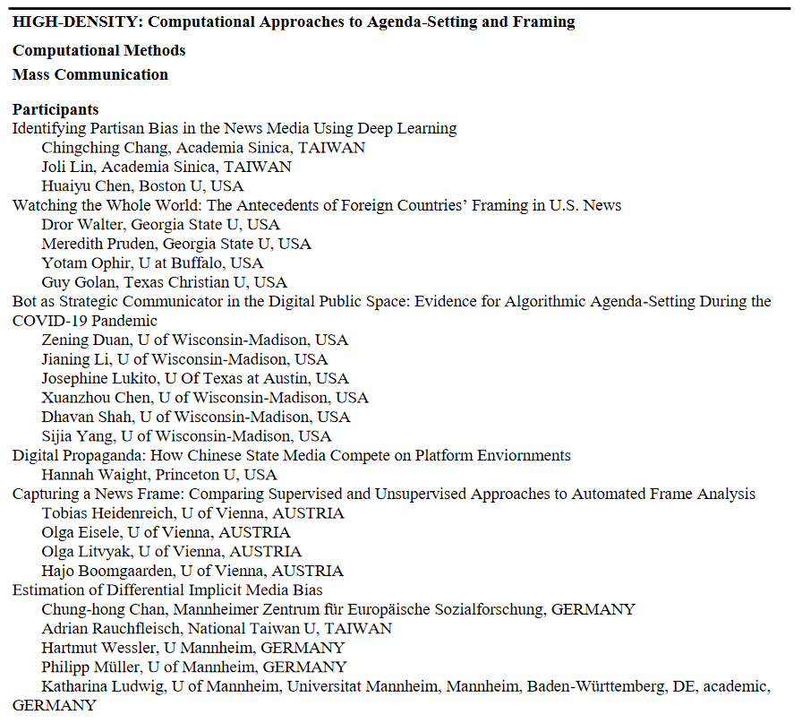 ica_cm's tweet photo. 📣the *draft* #ica21 program for #ComputationalCommunication researchers!
All things computational in mass communication 👇 https://t.co/R5gcTnJXXW