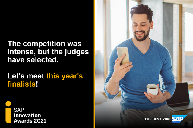AndrewAEwing's tweet photo. The competition was intense and now we're excited to announce this year's #SAPInnovation Awards finalists! Read their stories. https://t.co/7MzYPE2R6o https://t.co/PqkxjvVT9T