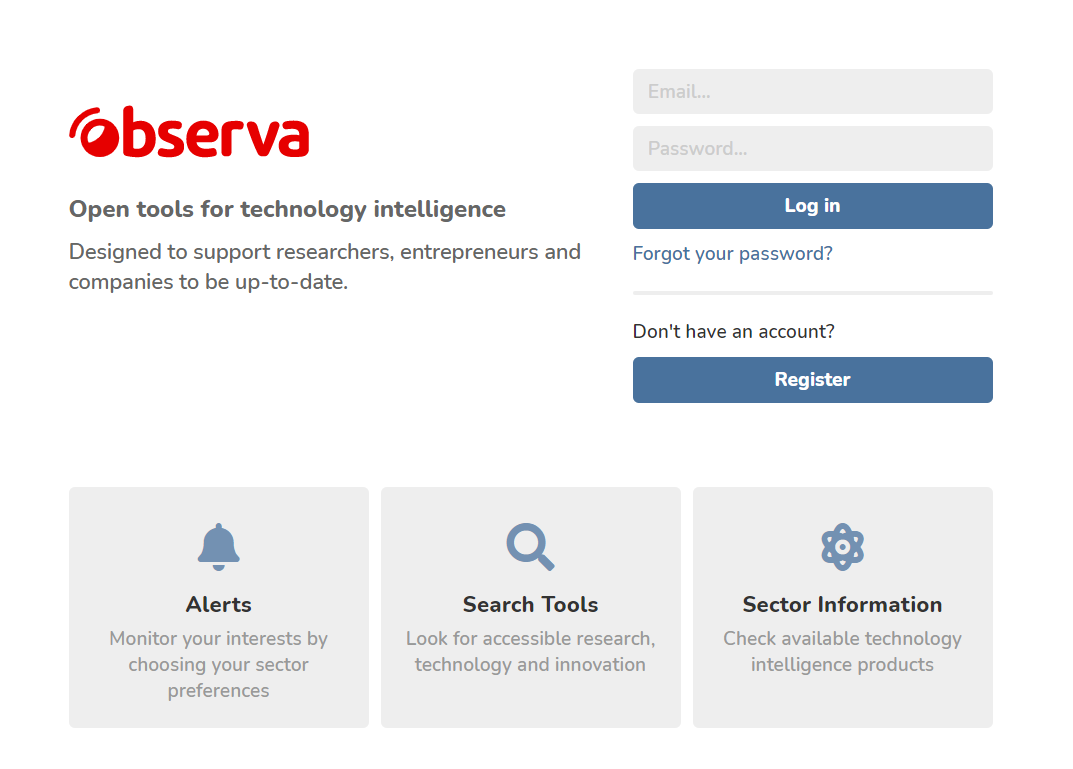 OVTTpt's tweet photo. Descubra as ferramentas abertas para a inteligência tecnológica de #Observa e configure as suas preferências: https://t.co/C594rFFNU5 Em breve com novas funcionalidades #alertas #InformaçãoSetorial https://t.co/VKGXDZcmw3
