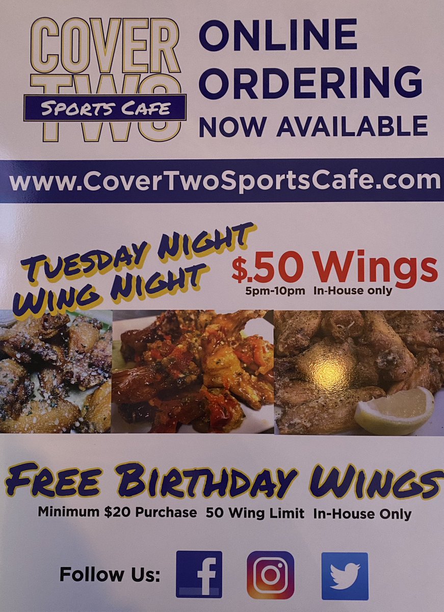With CT going back to 100% capacity starting tomorrow, Friday March 19th, we are bringing back a couple of fan favorites! #BirthdayWings and #WingNight are back! Birthday wings will begin today and wing night  will be from 5-10pm everyday Tuesday night beginning next Tuesday 3/24