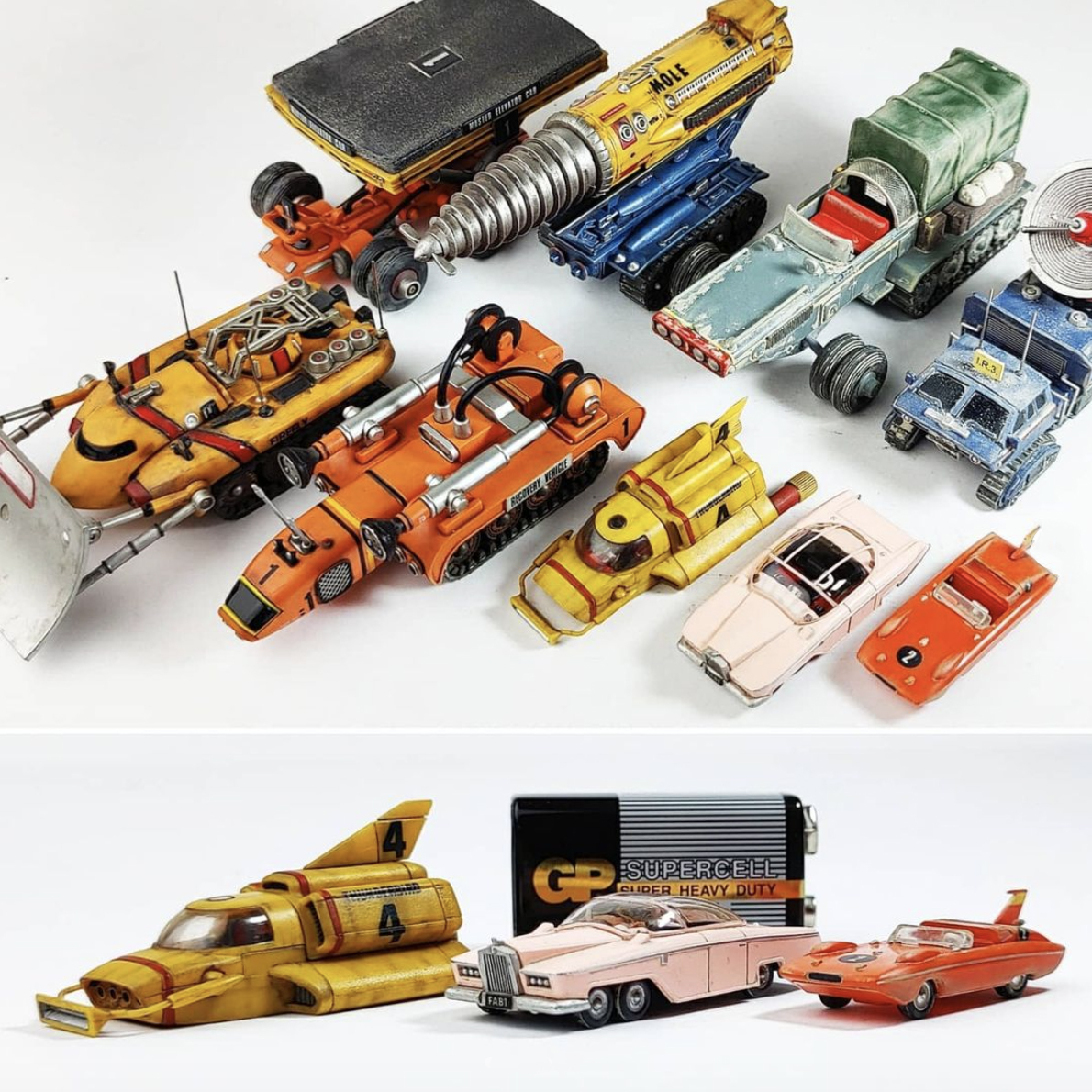 full Konami Thunderbirds pod vehicles vol 1, 2 set gashapon
