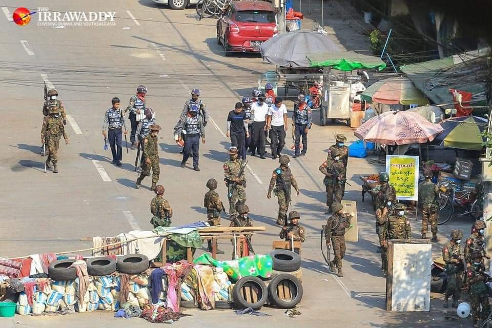 In  Hlaing, Yangon military junta arrested 10 civilians and adopts them as a human shield in front of the peaceful protesters. They destroyed civilians’ properties with bulldozers n seized 7 civilians who were not protesting.
INTERNET BLACKOUT
#WhatsHappeningInMyanmar 
#Mar18Coup