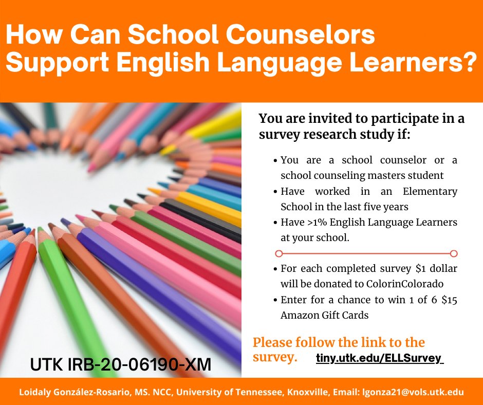 Calling School Counselors and Interns! #mentalhealth #research #schoolcounselor #counseloreducator #scchat #antiracist #SCcounselored #mentalhealth #socioemotional #esl #SCSis901 #schoolcounseling #mentalhealthcounseling
#SEL #MTSS #sdcounselors #escchat #sccrowd #edchat #asca