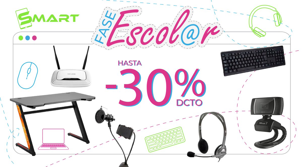 SmartChileCL's tweet image. Encuentra los mejores productos para tus clases virtuales en smartchile.cl/escolar

#Antofagasta #Virtual #ClaseVirtual #ClasesVirtuales #Tiendas #SmartChile #Chile #Escuela #Clases #vueltaaclases #estudio #gamer #camaraweb #webcam