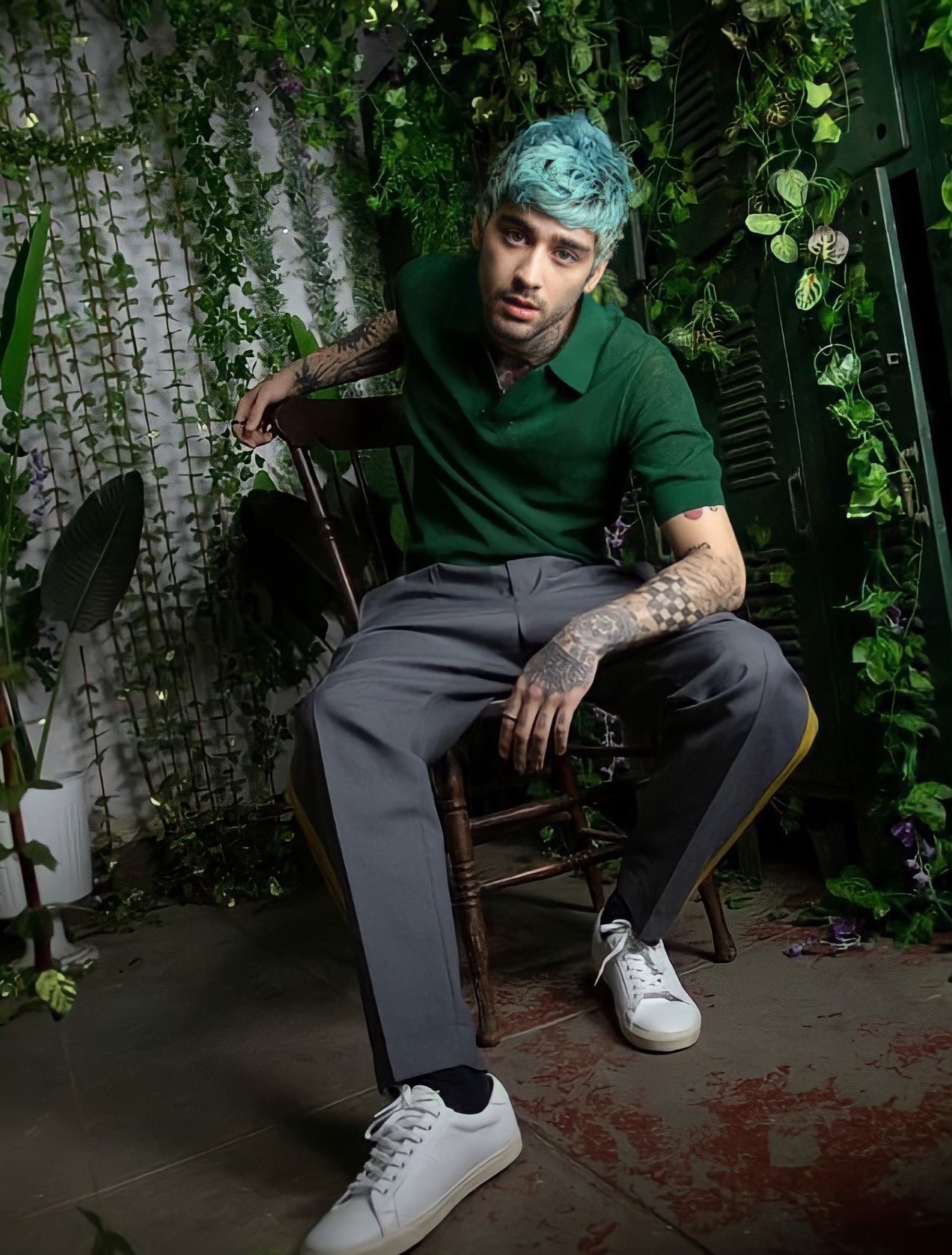 Zayn malik top green t shirt