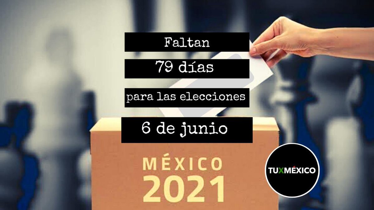 TUxMexico's tweet photo. ¡Estamos a 79 días de la elección! 

Comparte nuestra cuenta regresiva con amigos y familiares, ¡el 6 de junio tenemos una cita! https://t.co/EHhocZ53ud