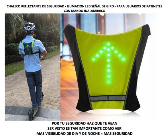JACpcb's tweet photo. CHALECO DE SEGURIDAD REFLECTANTE - LUZ DE LED SEÑALIZACIÓN SITUACIÓN ESPECÍFICO PARA USUARIOS PATINETES ELÉCTRICOS POR TU SEGURIDAD HAZ QUE TE VEAN https://t.co/1nZ1s6M68W