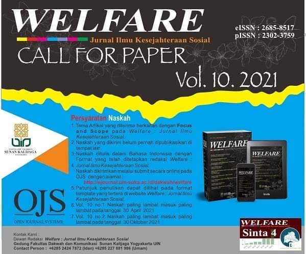 Yuh yg punya naskah  mempublikasikan hasil riset dg fokus kajian tentang teori dan praktek Pekerjaan Sosial. 

silahkan submite di  
ejournal.uin-suka.ac.id/dakwah/welfare…