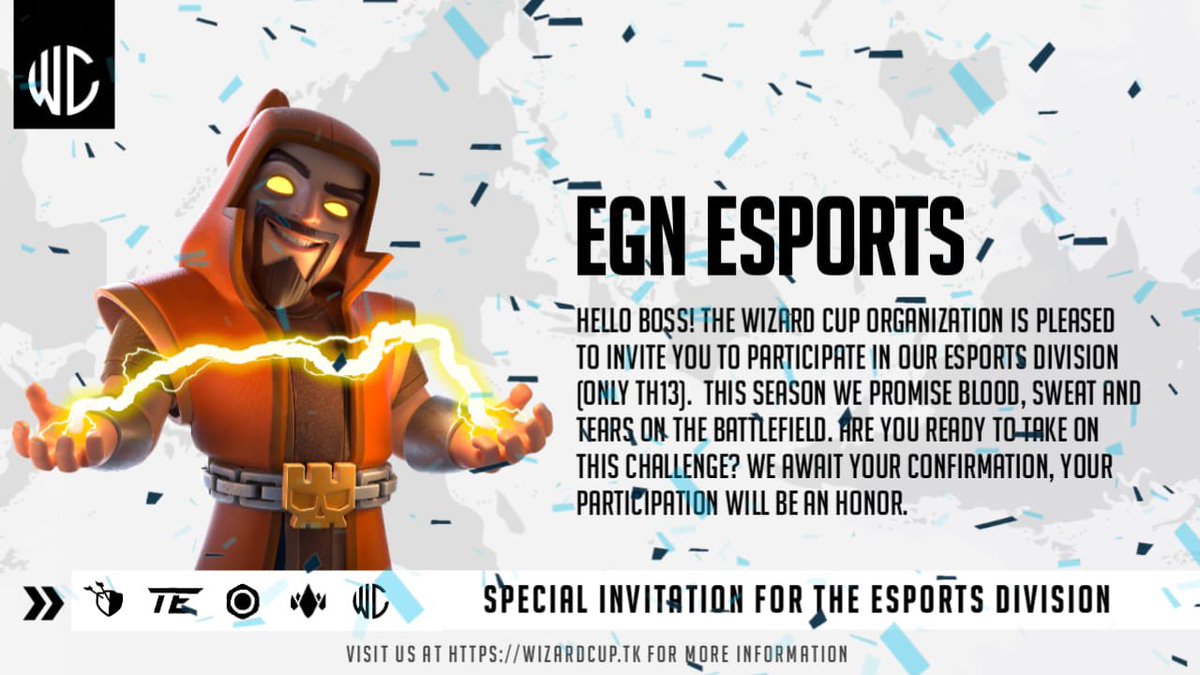 Os nossos guerreiros de Clash of Clans continuam o bom caminho competitivo ⚡️

Os qualificadores do <a href="/cup_wizard/">Wizard World Cup</a> já estão a decorrer. Da nossa parte, um enorme obrigado pelo convite para a  presença direta na fase final! 🤩

#BeEGN #BeTheHive