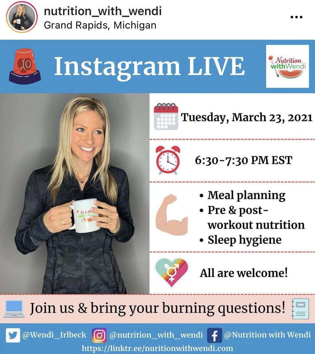 Wendi A. Irlbeck MS, RDN, LD, CISSN tweet media