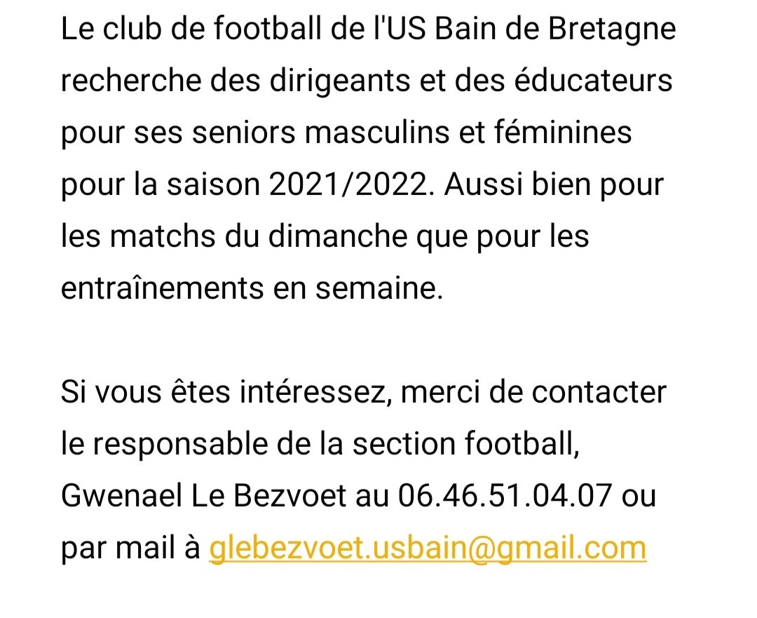 usbainfoot's tweet photo. Nous recherchons des bénévoles !!! 
#allezusb 🟡⚫💪 https://t.co/4HH1PWxaug