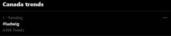 JaamJar's tweet photo. LETS GO #1 ON TRENDING CANADA #ludwig https://t.co/huhSg747yr