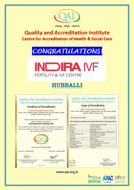 QAI2017's tweet photo. QAI is pleased to accredit Indira IVF Hospital, Hubballi.
Congratulations to the entire team of Indira IVF Group... We are together in the journey of maintaining quality and patient safety.
@IVFIndira #patientsafety #team #quality #ivftreatment #ARTIVF https://t.co/rJmZmeitVk