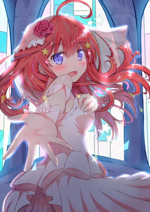 fuzitya🍵さんがTwitterに投稿した中野五月(五等分の花嫁)のイラスト。