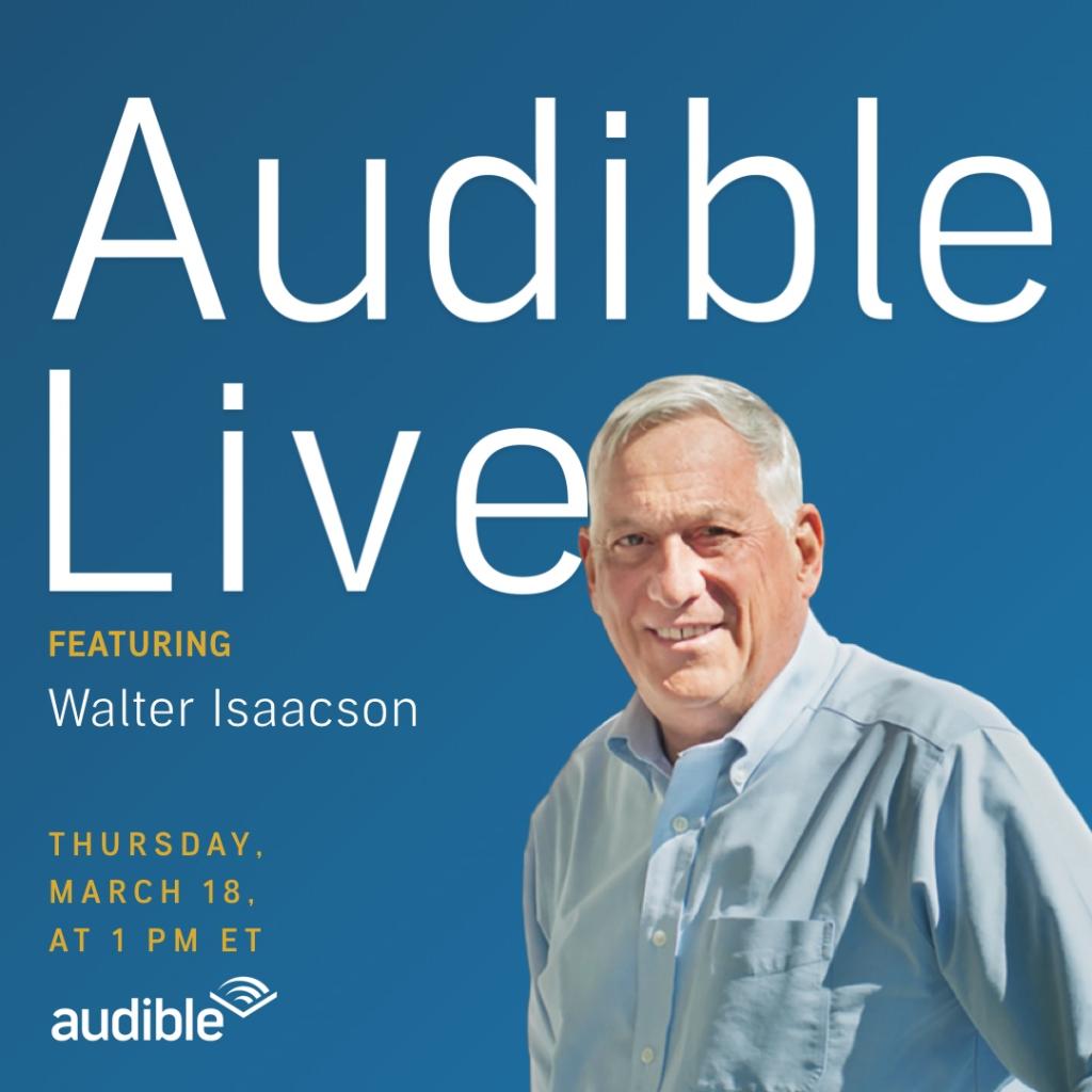 SimonAudio's tweet image. Tune in now to @WalterIsaacson&apos;s @audible_com Live interview on #TheCodeBreaker: adbl.co/AudibleLive