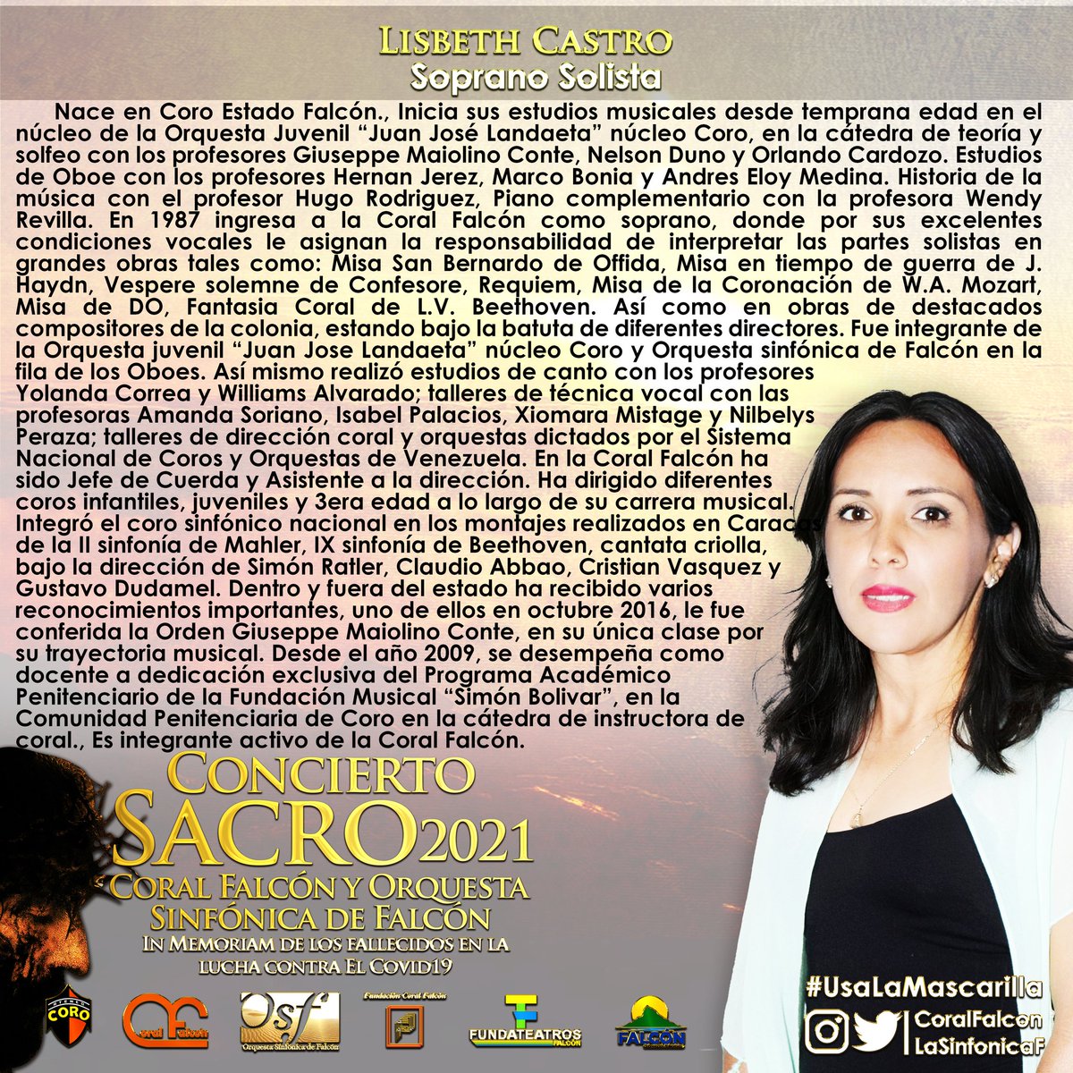 Lisbeth Castro, Soprano Solista, Concierto Sacro 2021.