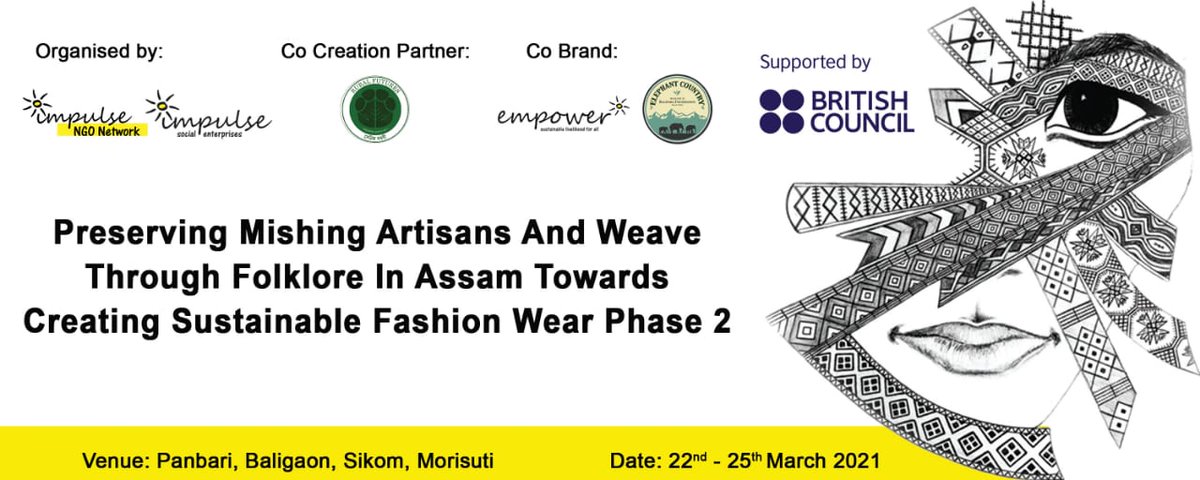 Impulse_Empower's tweet photo. Preserving weaves through folklore in Assam towards creating sustainable fashion Co-Creation #ImpulseModel #RuralFutures @ImpulseNGO Partner @naturenomics,Co-brand @ElephantCountry  
Supported by @inBritish 
22nd-25th March 2021 
Panbari,Baligaon,Morisuti,Sikom.#SDGS #GlobalGoals https://t.co/V0gfNm3nUO