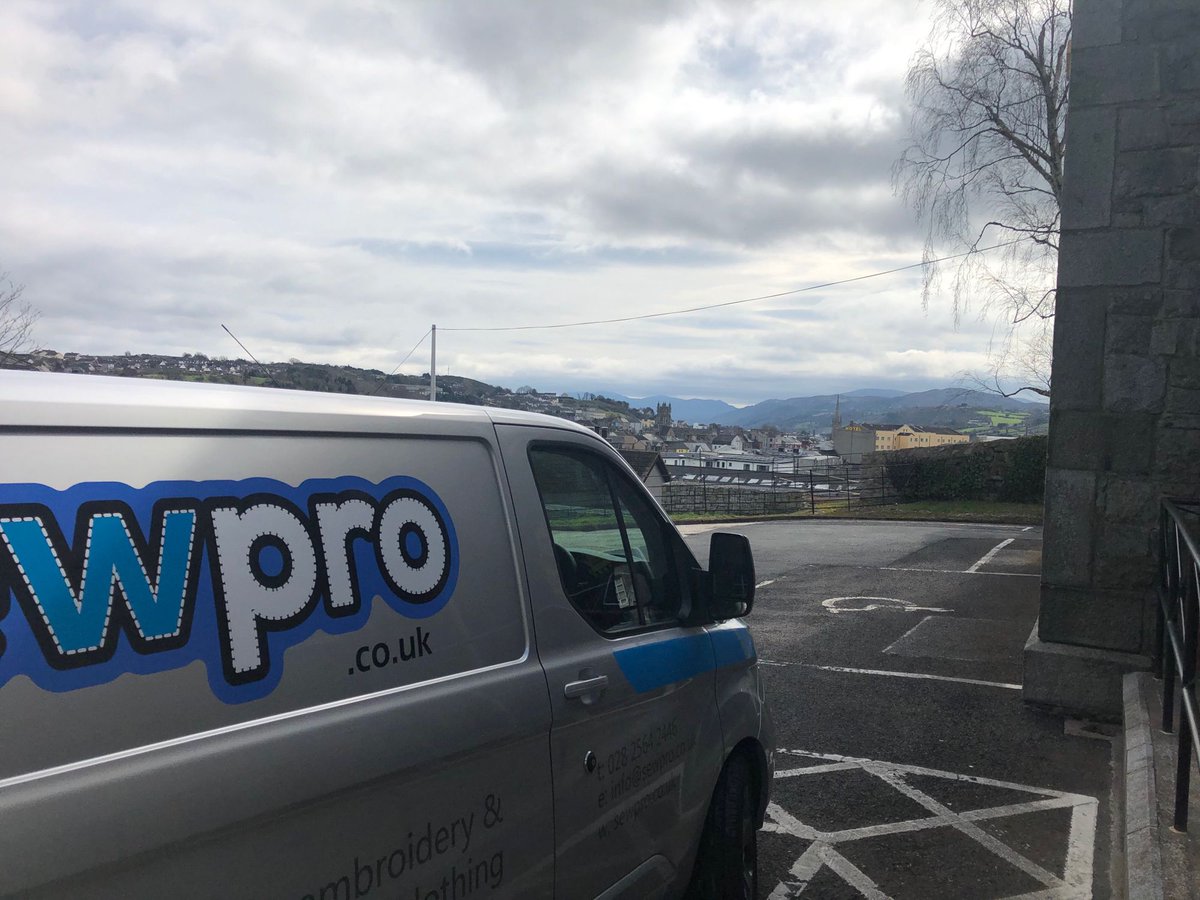 The Sewpro can out delivering tabards to the SRC in Newry &amp; to Poyntzpass Primary School on the way. Lovely day to be out on the road. #workwear #ppe #leavershoodies