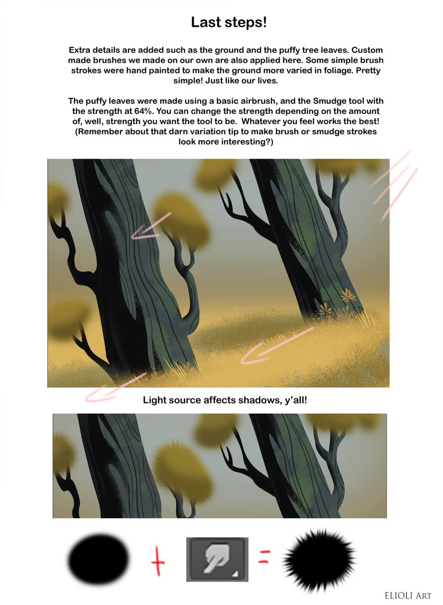Posted these not too long ago, but hers a cartoon inspired tree tutorial from 2016! 