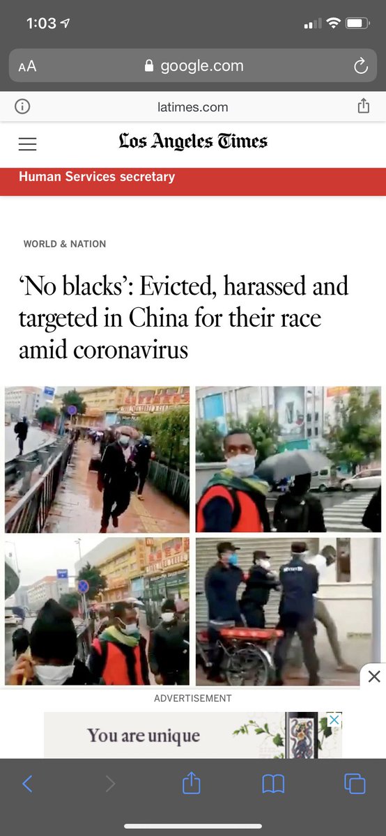 TcatTheNexus's tweet photo. Y’all remember when Covid started that China created racist rhetoric blaming Covid on Africans causing them to be evicted, harassed, denied entry at restaurants, forced to sleep on the streets, I don’t recall this outrage in America or Asian community condemning these actions https://t.co/FK4aiBYaBO