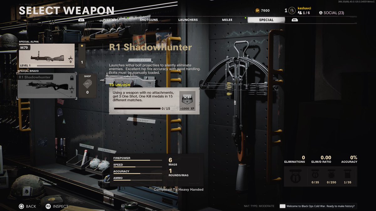charlieINTEL's tweet photo. And…now…the Crossbow has been added to Black Ops Cold War. 

It's showing up in the menu with a challenge to complete to unlock it. https://t.co/m1NIHFMp5D