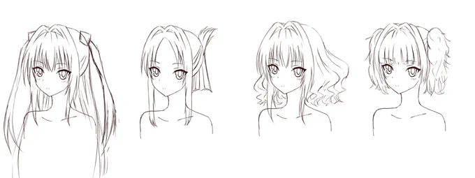 ヤミちゃんの可能性、髪型研究 #ToLOVEる #ToLOVEるダークネス #金色の闇 #ヤミ #女の子 #髪型 #髪型を変えてみたシリーズ #下書き #ラフ画 #髪型チェンジ https://t.co/AdF52OKXta 