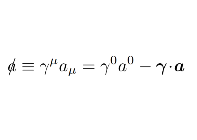 白路あんこら Ancora Shiromichi なんと相対論的量子力学ではガンマ行列を掛けたベクトルであることを表す省略記号として 文字にスラッシュを付けた記法があります 画像を参照 しかしながら 通常ベクトルにgreeksは用いないので Pの上に が来る