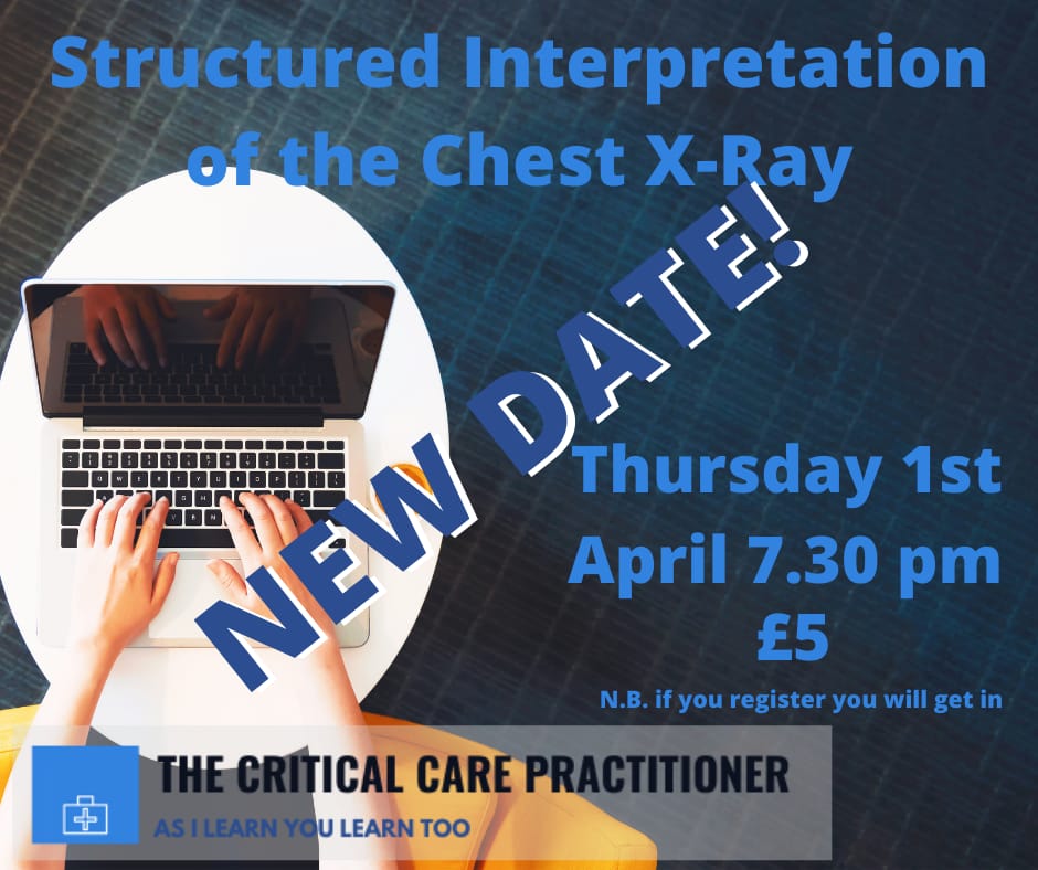 Sick of being a total wally over chest x-rays? Join this live webinar to help you with interpretation. Its been hugely popular and oversubscribed so far, so for a small fee your registration is guaranteed. 
Link-us02web.zoom.us/webinar/regist…
Read feedback here!- getrevue.co/profile/ccprac…