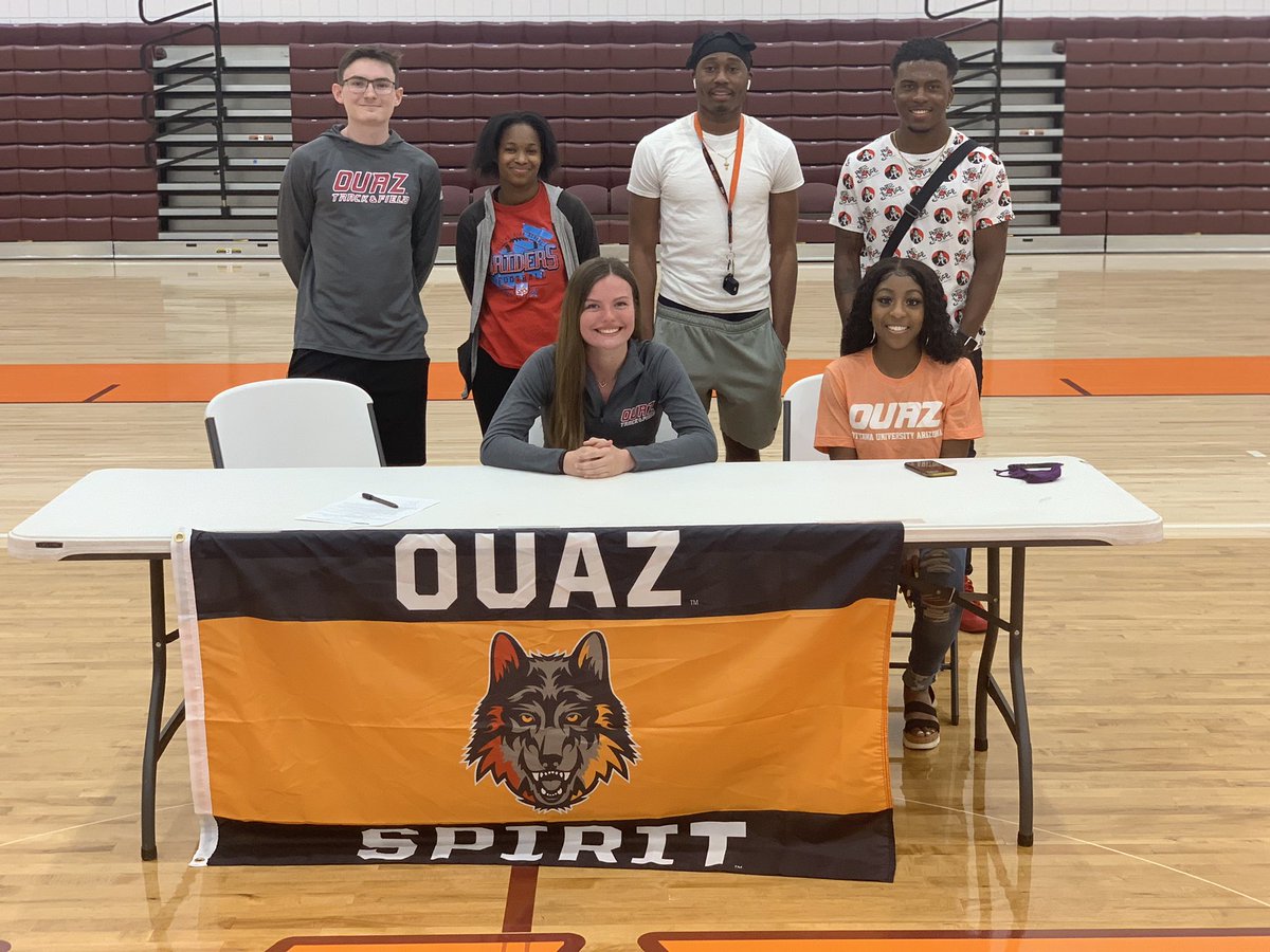 CoachWill2014's tweet photo. Signing day for OUAZ Track &amp; Field/XC! Our women’s team and our campus just got better with the signing of hurdler Logan Kalous of Cedar Rapids, Iowa and sprinter Madeline Lyons of Dallas, TX. They will join us in Fall 2021. We are blessed to have them as part of the Wolfpack!! https://t.co/lgPkVUX6vJ