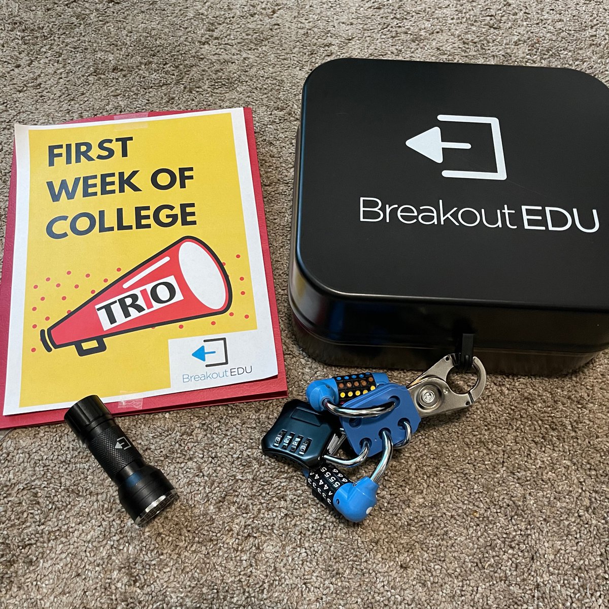 TRIOETSBoiseSt's tweet photo. Ready to play? First Week of College breakout game. 🔐#breakoutedu https://t.co/iSdrt6EEQM