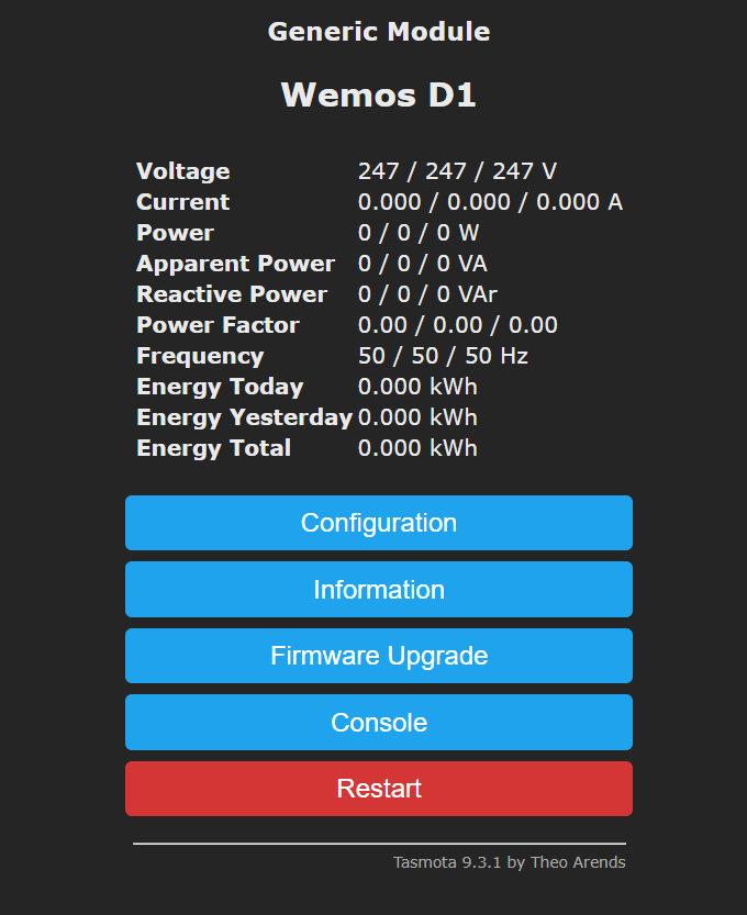 DavidMaldoM's tweet photo. Con sólo un único #WemosD1 y el firmware #Tasmota he podido sincronizar tres #PZEM-004Tv3 para medir por separado las fases en Trifásica y ver gastos/consumos en la #Domótica. Mola! https://t.co/IzgsFqpVEo