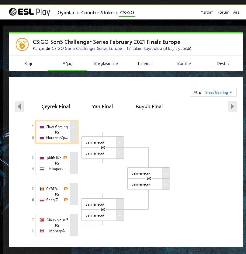 CS:GO 5on5 Challenger Series February 2021 Finals Europe <a href="/ESL/">ESL</a>