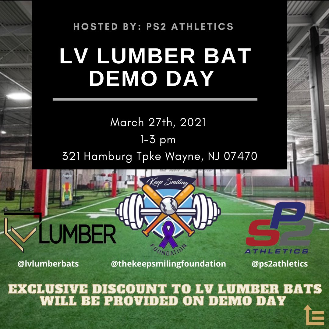 Elevate Sports Media (@elevatemediasp1) on Twitter photo Incredible event being hosted by @ps2athletics on March 27th. Don’t miss out on this great opportunity to swing some quality lumber (<a href="/lvlumberbats/">LV Lumber Bats Co.</a>) and support The Keep Smiling Foundation. Happy to be working with great people and organizations! Incredible event being hosted by @ps2athletics on March 27th. Don’t miss out on this great opportunity to swing some quality lumber (<a href="/lvlumberbats/">LV Lumber Bats Co.</a>) and support The Keep Smiling Foundation. Happy to be working with great people and organizations!