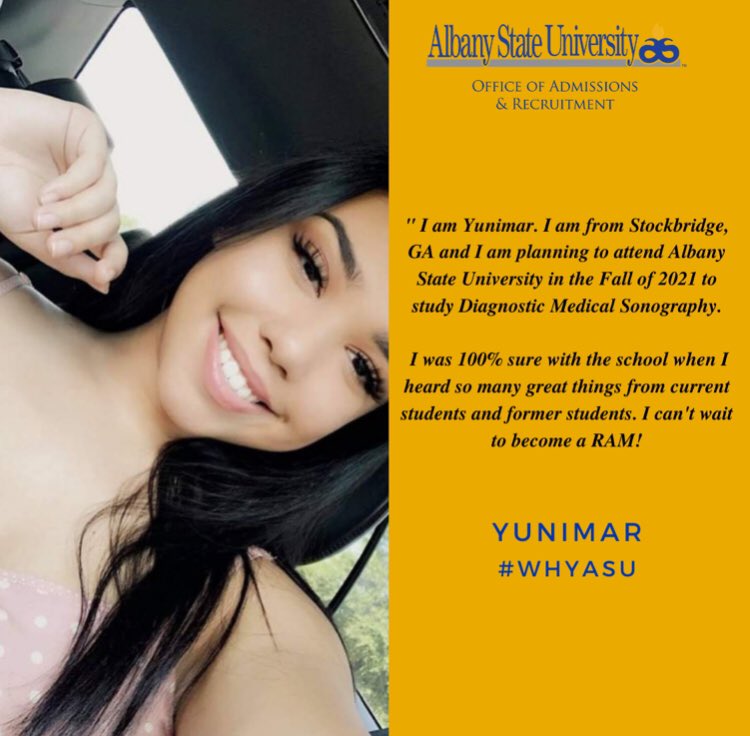 We would like to congratulate Miss Yunimar on her acceptance to #AlbanyState! Welcome to the RAMILY!!! #WHYASU