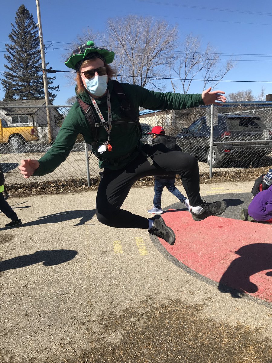 MrSheaPE's tweet photo. Mr. O’Shea made his annual appearance.. this year as the leprechaun’s sidekick, helping the kiddos solve the riddles and find the 🍀 👑💰 https://t.co/IjOHxq4UAq