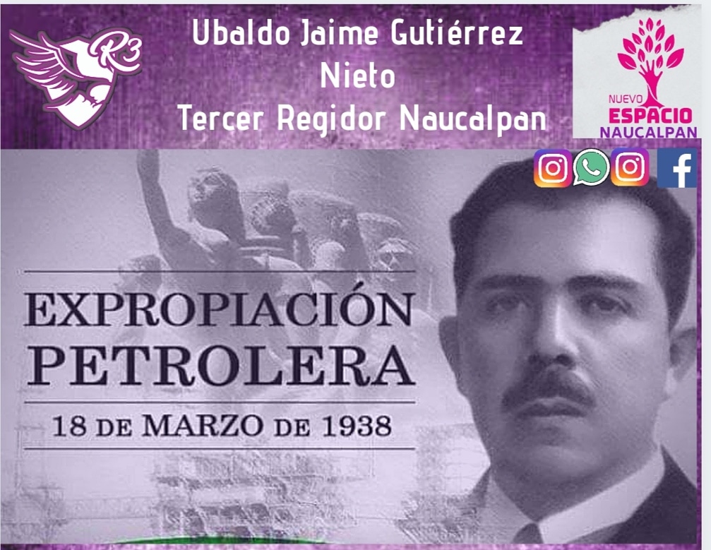 UbaldoGNieto's tweet photo. ✅ #Efemerides 📜

Un día cómo hoy pero de 1938 Aniversario de la expropiación petrolera decretada por el Presidente Lázaro Cárdenas. La Bandera Nacional 🇲🇽 deberá izarse a toda asta.

#Efemerides
#Naucalpan
#ConstruyendoConfianza
#UbaldoNieto3erRegidor https://t.co/BQgOinCIOw