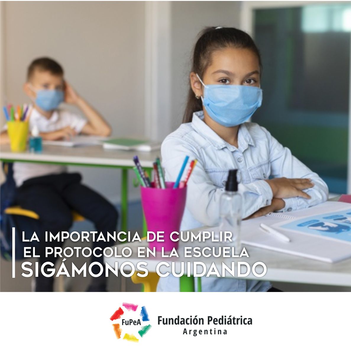 Los niños regresaron a sus clases presenciales y es fundamental que se sigan cumpliendo todas las medidas sanitarias de protección.
👉 Enseñemos a nuestros niños la importancia de usar el tapabocas permanentemente y mantener el distanciamiento social.

CUIDENONOS ENTRE TODOS‼️