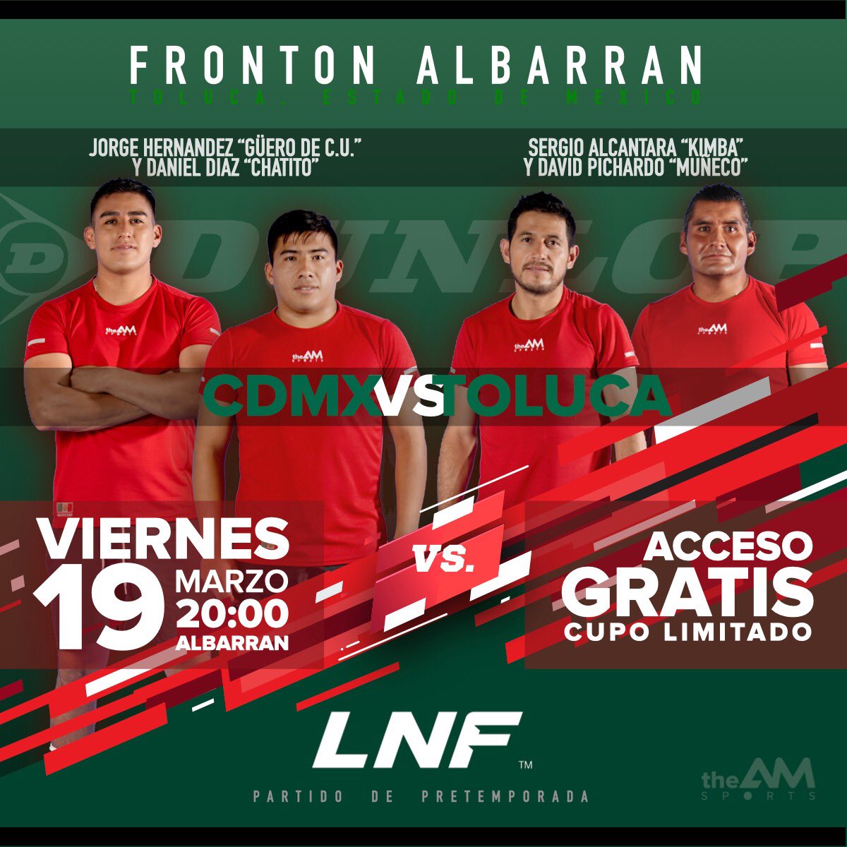 LNF_oficial's tweet photo. 🚨ATENCIÓN🚨
Nos vemos este viernes 19 en el Frontón Albarrán de Toluca para ver este emocionante partido rumbo a la inauguración de la #LigaNacionaldeFrontón DUNLOP 2021.
ENTRADA LIBRE
Registro previo al 722 112 1367

#HagamosElSaque con @MexicoDunlop
#LoveTheGame
⚫️🔴⚪️  👋🎾🇲🇽 https://t.co/RNAnOIo21C