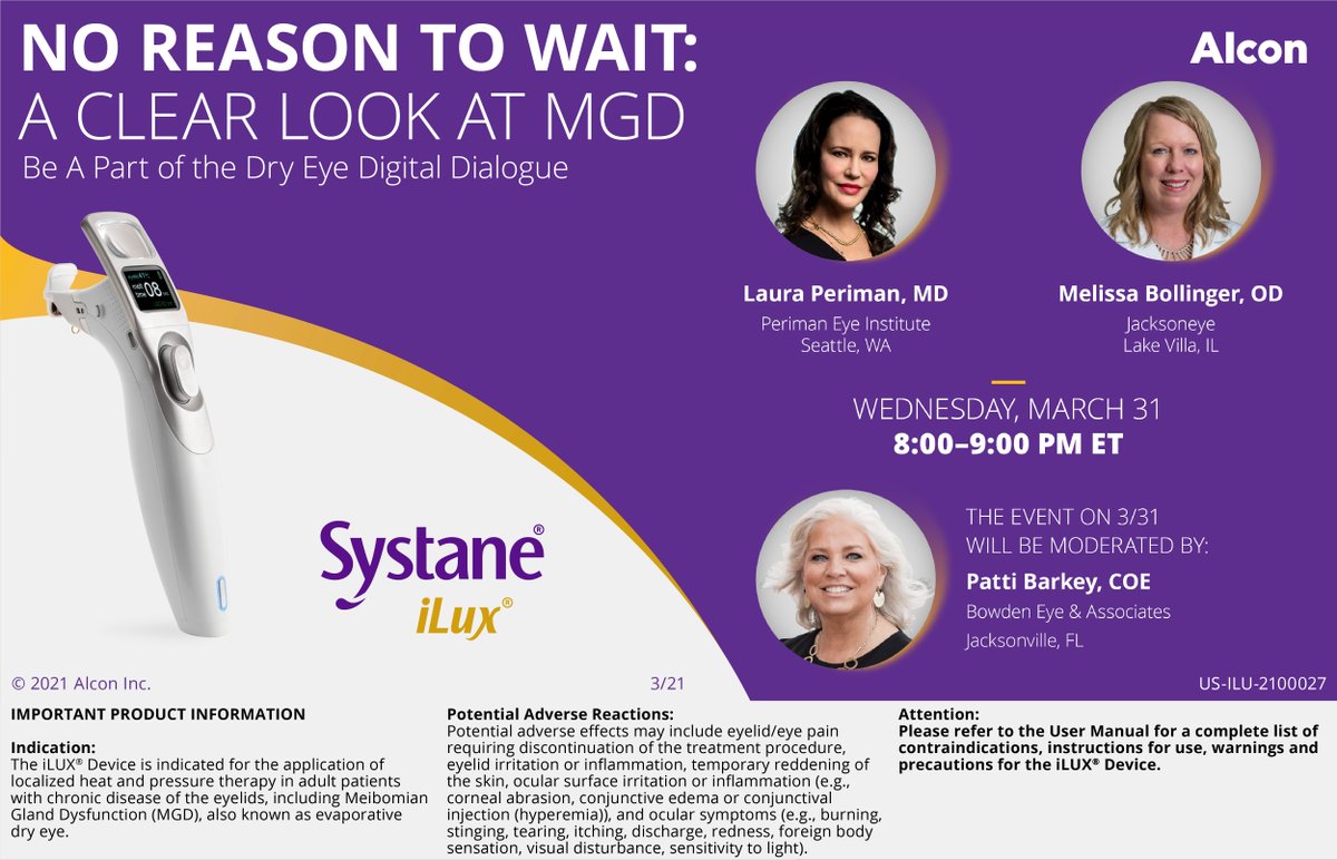 ASCRStweets's tweet photo. Be a part of the dry eye digital dialogue with Alcon! Register now: https://t.co/JU98wcvzgz #Ad #Alcon #SystaneiLux #Expandyourpractice #MGD #RootCause #DryEye #iluviLux #SeeBrilliantly #DEEP https://t.co/KTafisVuwr