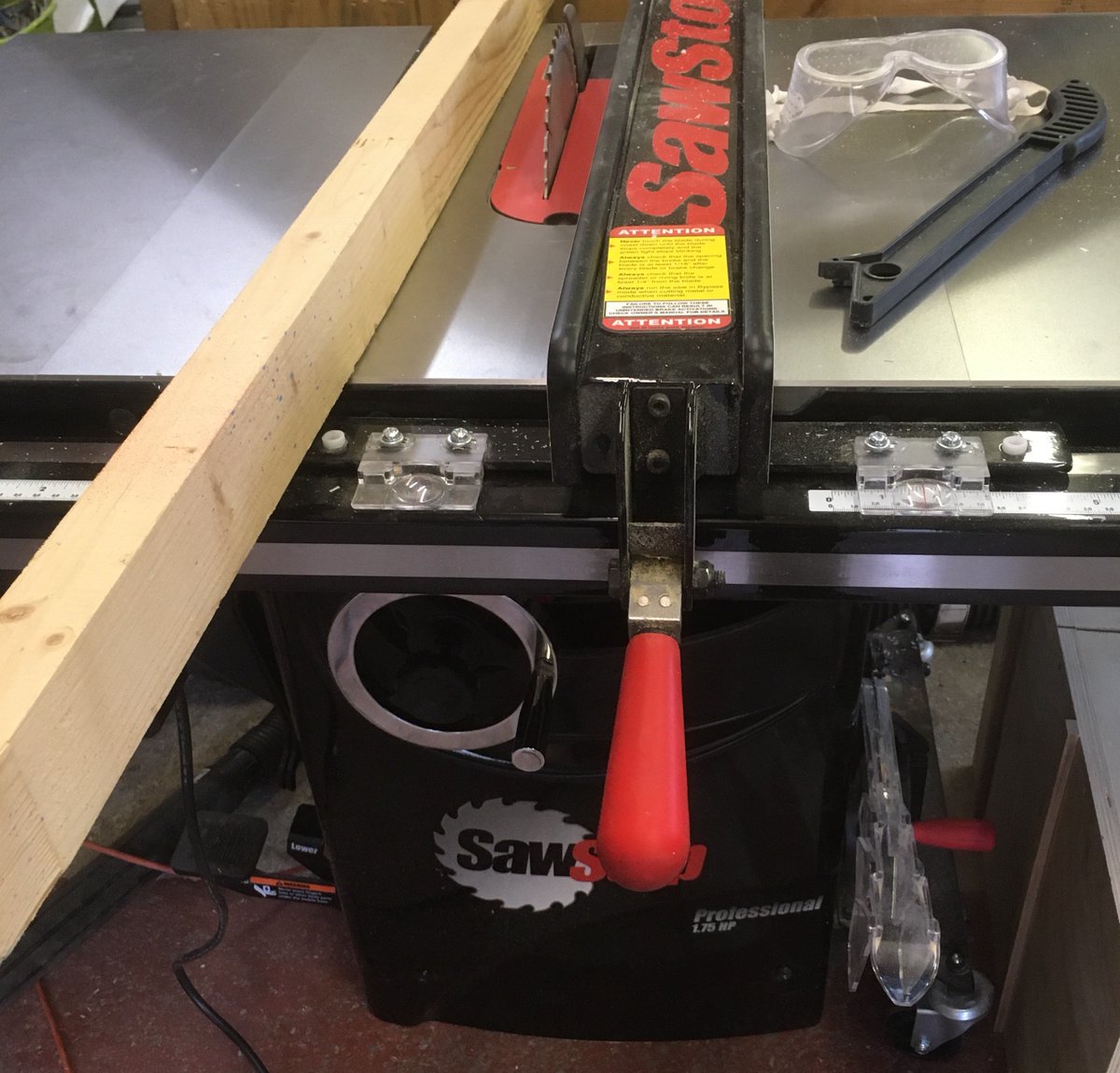Nice new sawstop ready for use at the space. Make sure to get your check done before using.