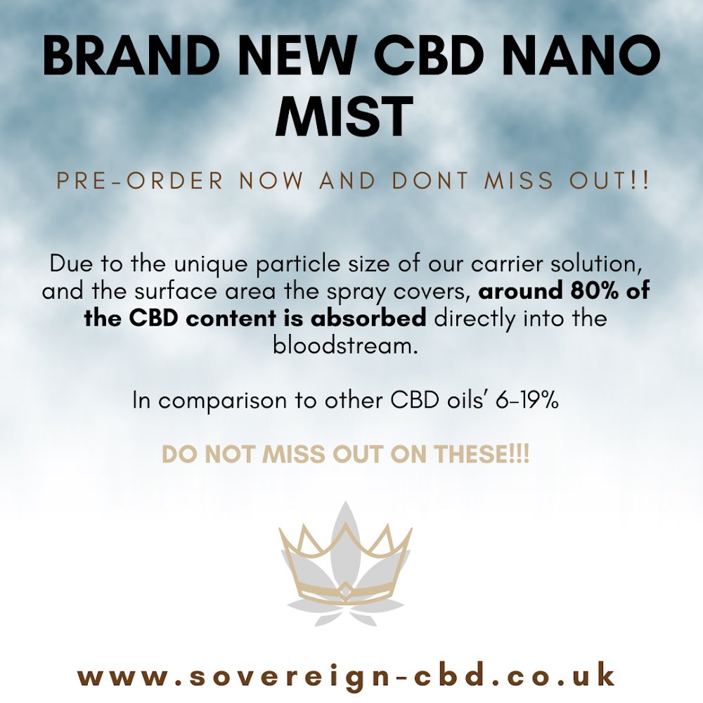 🌫 LANDING NEXT WEEK! 🌫 

Our brand new CBD Nano Mist Spray!! Revolutionising the CBD world!! Do not miss out on these!

#cbd #cbduk #cbdhealth #nanomist #cbdnanomist #health #betteryou #becomeabetteryou #cbdhelps #selflove #wellness #wellnesscoach #cbdforanxiety