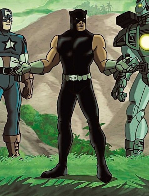 And on the subject of Black Panther designs

How we feeling about the Ultimate Avengers cartoon design and how it gave the Black Panther the powers we see from Coal Tiger?

Also has Jack Kirby's original idea of an open face cowl instead of the full mask we usually have 