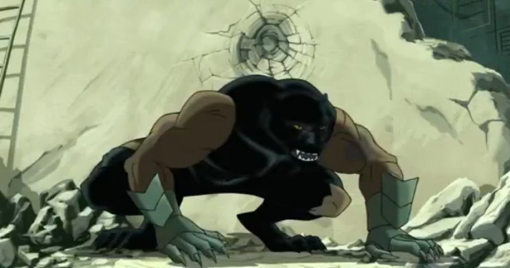 And on the subject of Black Panther designs

How we feeling about the Ultimate Avengers cartoon design and how it gave the Black Panther the powers we see from Coal Tiger?

Also has Jack Kirby's original idea of an open face cowl instead of the full mask we usually have 