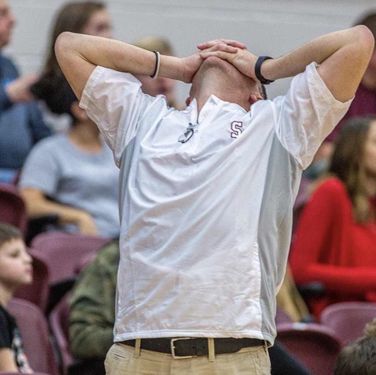 Jennife58313365's tweet photo. Recognize these facial expressions @_jakebdaviss ? Pretty sure your Uncle displayed them all while coaching you this year.  Try not to stress him at his advanced age. The many faces of @EricMoneyMitch1. #halfcentury https://t.co/MN1WKKaNk4